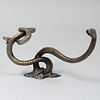 Art Nouveau Silvered-Bronze Coat Hook in the Form of a Writhing Snake