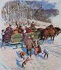 Mel Crawford (B. 1925) A Pause in the Sleigh Ride