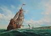 Dennis Lyall (B. 1946) "Sailing Ship of Discovery"