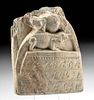 Egyptian Late Dynastic Carved Stone Cippus - Ex Ede