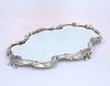A FABERGE SILVER MIRROR PLATEAU, Moscow 1899-1908,?of shaped oblong form wi