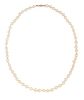A CULTURED PEARL NECKLACE, the cultured pearls approx. 5.2 - 5.5mm diameter