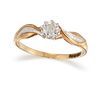 A 9CT DIAMOND RING, the central illusion set diamond, set to either side wi