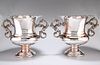 A PAIR OF SILVER-PLATED WINE COOLERS, each stamped KENART, of campana form,