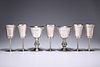 A SUITE OF FIVE CONTEMPORARY SILVER GOBLETS, by Warwickshire Reproduction S