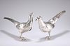 A PAIR OF FRENCH SILVER PHEASANTS, mid 19th century, realistically modelled