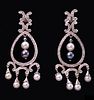 EARRINGS WITH PEARLS AND BRILLIANT