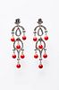 EARRINGS WITH BRILLIANT AND CORALS