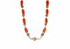 COLLIER WITH CORAL BEADS