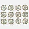 Chinese Export, Famille Rose dinner plates, set of twelve