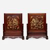 Chinese Export, 'Landscape' table screens, pair