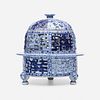 Chinese, Blue and White reticulated censer and cover