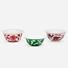 Chinese, Peking glass bowls, collection of three