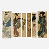 Japanese, Ukiyo-e color woodblock prints, collection of six