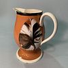 Dipped Fan Slip-decorated Creamware Pitcher