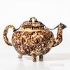 Staffordshire Brown Tortoiseshell-glazed Teapot