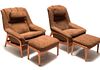Pair of Folke Ohlsson for Dux Lounge Chairs and Ottomans