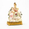 Porcelain Lace Figurine, Seated Woman With Hand Fan