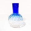Vintage Blue Art Glass Thumbprint Vase