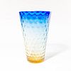 Large Bluerina Art Glass Thumbprint Vase