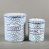Vintage Maling Pottery Cobble Stone Storage Lidded Jars