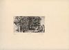 ALBERTO ZIVERI<br>Rome, 1908 - 1990<br><br>Public garden, 19340<br>Etching, 7 x 14 cm<br>Signed and example lower on the sheet: A. Ziveri, 1940, proof