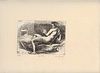ALBERTO ZIVERI<br>Rome, 1908 - 1990<br><br>Nelda posing, 1940<br>Etching, 10 x 14 cm<br>Signed and example lower on the sheet: A. Ziveri, 1940, proof 