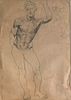 LUIGI MONTANARINI Florence, 1906 - Rome, 1998<br><br>Male Nude<br>Pencil on paper. 59,4 x 42 cm<br>signature on the right side: Luigi Montanarini<br>G