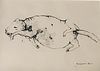 RENZO VESPIGNANI Rome, 1924 - 2001<br><br>Dog, 1946<br>China ink on paper, 14,8 x 10,5 cm<br>Signed and dated lower right: Vespignani 1946-6<br>Good c