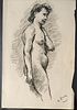 ALBERTO ZIVERI<br>Rome, 1908 - 1990<br><br>Nude of a woman<br>Charcoal on rough paper, 24 x 16 cm<br>Signed lower right: A. Ziveri<br>Good conditions.
