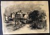 ALBERTO ZIVERI<br>Rome, 1908 - 1990<br><br>Along the river<br>Charcoal on paper, 18 x 25 cm<br>Signed lower right: A. Ziveri<br>Good conditions. Witho