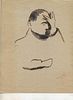 ALBERTO ZIVERI<br>Rome, 1908 - 1990<br><br>The thinker<br>China ink on paper, 28 x 22 cm<br>Signed lower right: A. Ziveri<br>Good conditions. Without 