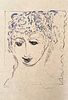 ANTONIETTA RAPHAËL MAFAI<br>Kovno, 1895 - Rome, 1975<br><br>Portrait<br>Litography, 42 x 30 cm<br>Signed and example lower: A. Raphaël, 74/100<br>Good