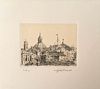 SIGFRIDO OLIVA Messina, 1942<br><br>Roofs of Rome, 1999<br>Etching, 9,5 x 12,5 cm (20,5 x 24 cm)<br>Signed, dated and example: Sigfrido Oliva, 1999, P