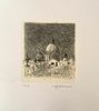 SIGFRIDO OLIVA Messina, 1942<br><br>View of Rome with the dome of S. Carlo, 1999<br>Etching,  13 x 11,5 cm (24 x 21,5 cm sheet)<br>Signed, dated and e