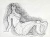 GRAZIANA PENTICH<br>Trieste, 1920 – Rome, 2013<br><br>Research by Henry Moore, 1976<br>Pen on paper, 30 x 40 cm<br>Signed, titled and date lower right