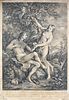 Laurent Cars (1699-1771) from François Lemoyne (1688-1737)<br><br>ADAM AND EVE TEMPTED BY THE SNAKE<br>Etching, 36,5 x 27 cm<br>Engraving in contrast 