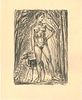 Adrien Désiré Etienne Drian<br><br>Nude In The Wood, XIX-XX Secolo<br>Original lithograph on paper, 26 x 21 cm<br>Nude In The Wood is an original lith