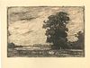 Angèle Delasalle<br><br>A Montigny-Beauchamp, 1912<br>Original etching on paper, 22 x 30,5 cm; Passepartout included, 51 x 35 cm<br>A Montigny-Beaucha