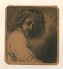 Charles Jacque<br><br>Rienz, inspiré de Ribera, 1868<br>Etching, 12 x 11,2 cm; including a white cardboard passepartout, 55 x 37,5 cm<br>Rienz, inspir