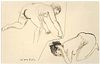 Marcel Vertés<br><br>Female Nudes<br>China ink on paper, 13.7 x 21 cm<br>Female Nudes is an original China ink drawing on "British" paper. Hand-signed