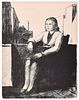 Pompeo Borra<br><br>Sitting Woman<br>Black and white lithograph on ivory-colored paper, 33.2 x 25.3 cm<br>Sitting Woman is a beautiful black and white