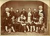 <br><br>Portrait of theatral company, 1870 circa<br>43 x 33 cm <br>Portrait of theatral company, 1870 circa. Albumen print on cardboard signed by Piet