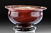 Roman Glass Footed Bowl - Aubergine Color