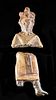 Lot of 2 Egyptian Glass Figural Fragments - Bust & Legs