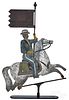 Painted sheet iron cavalry soldier weathervane