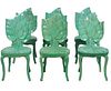 Six Bartolozzi & Maioli Hand Carved Leaf Chairs