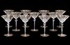 11 Moser 'Paula' Hand Cut Crystal Martini Glasses
