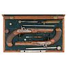 Pair of German Percussion Pistols by Famous Engraver F. Ulrich