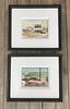 Pair of watercolor paintings attributed to Nantucket artist John Austin - Courtesy of Paul Madden, Massachusetts